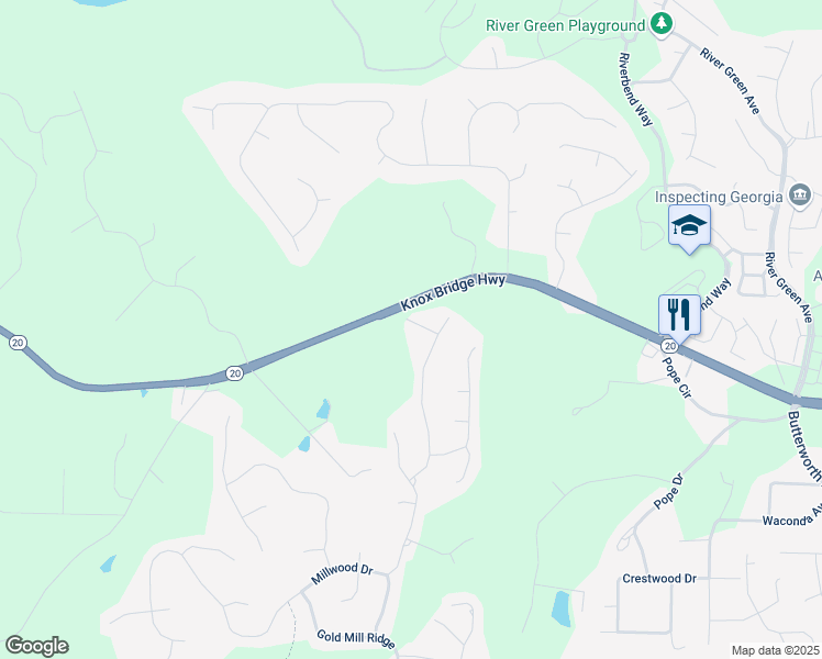 map of restaurants, bars, coffee shops, grocery stores, and more near 905 Fox Croft Place in Canton