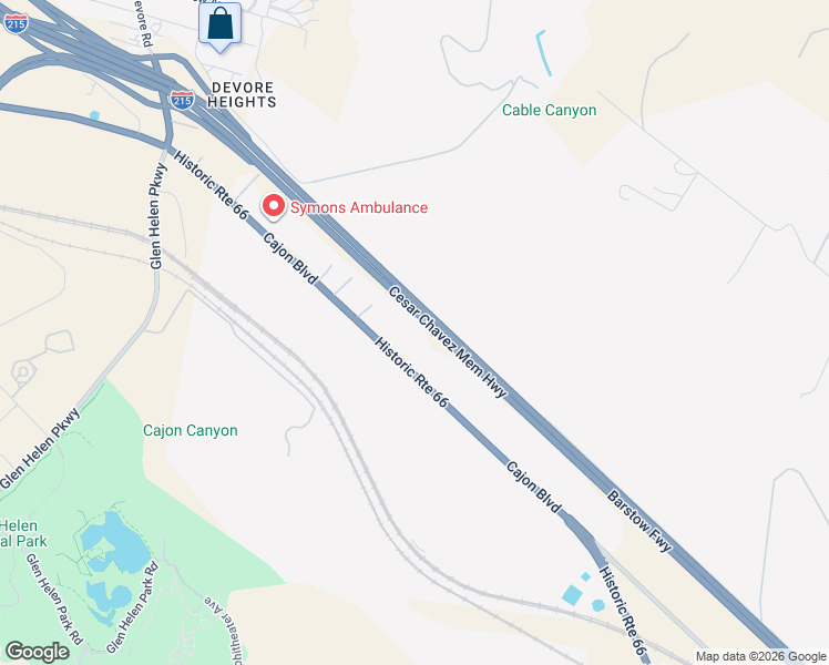 map of restaurants, bars, coffee shops, grocery stores, and more near 18828 Cajon Blvd in San Bernardino