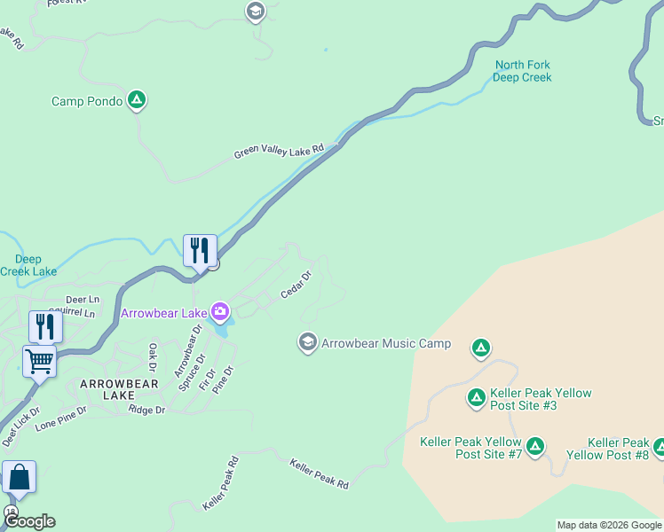 map of restaurants, bars, coffee shops, grocery stores, and more near 2131 Tank Road in Apple Valley