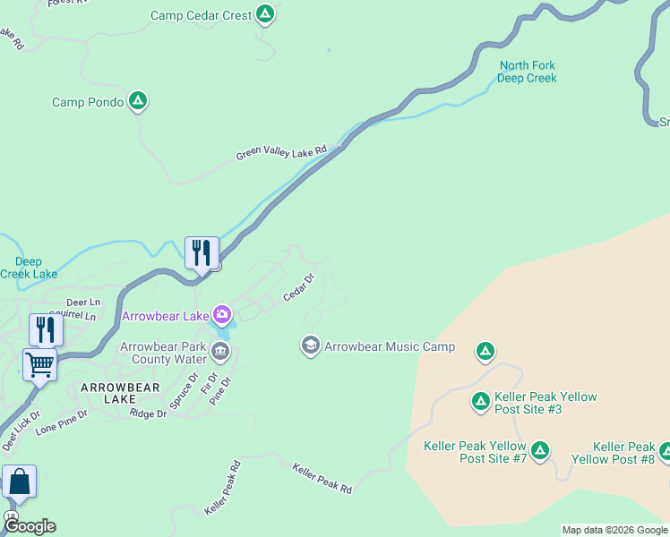 map of restaurants, bars, coffee shops, grocery stores, and more near 2151 Tank Road in Apple Valley