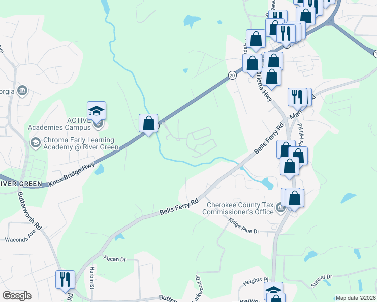 map of restaurants, bars, coffee shops, grocery stores, and more near 603 Summit Pt in Canton
