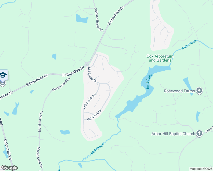 map of restaurants, bars, coffee shops, grocery stores, and more near 128 Mill Creek Drive in Canton