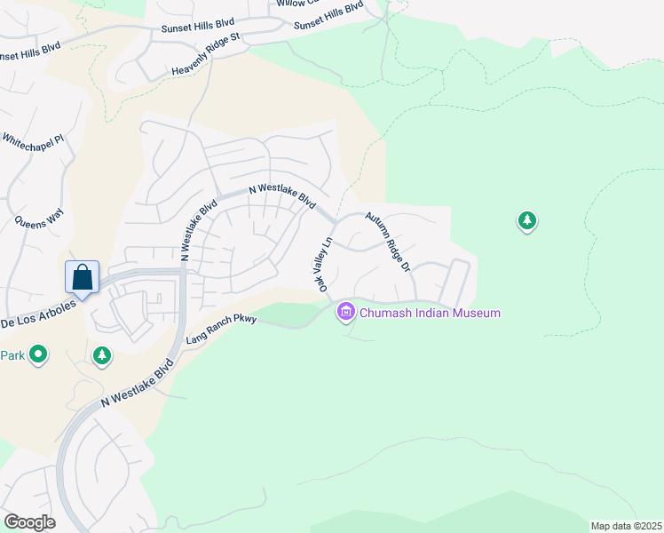 map of restaurants, bars, coffee shops, grocery stores, and more near 3327 Olivegrove Place in Thousand Oaks