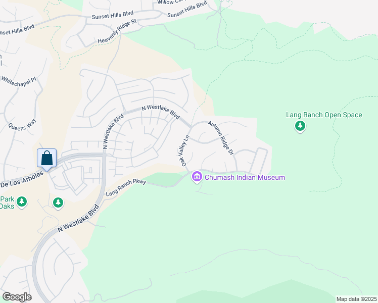 map of restaurants, bars, coffee shops, grocery stores, and more near 3327 Olivegrove Place in Thousand Oaks