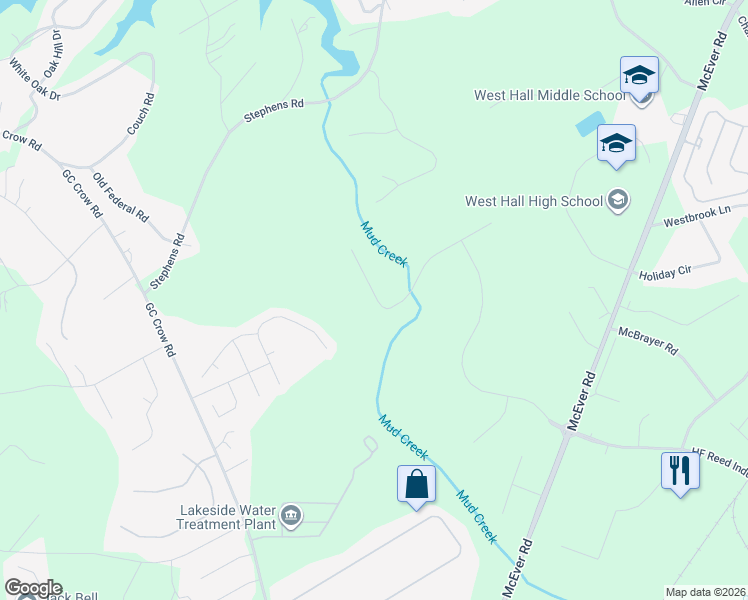 map of restaurants, bars, coffee shops, grocery stores, and more near 5511 Rafe Court in Flowery Branch