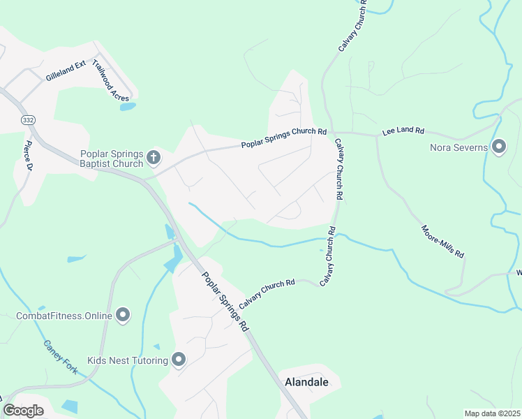 map of restaurants, bars, coffee shops, grocery stores, and more near 3111 Poplar Springs Drive in Gainesville