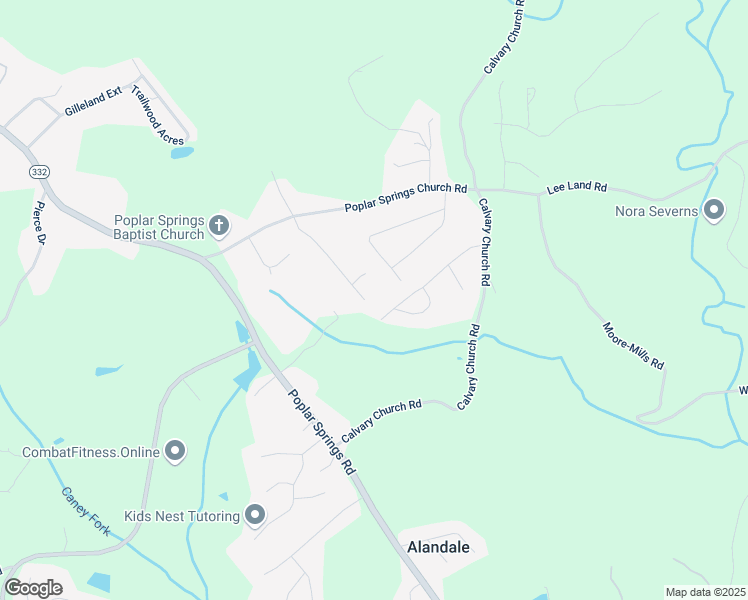 map of restaurants, bars, coffee shops, grocery stores, and more near 3111 Poplar Springs Drive in Gainesville