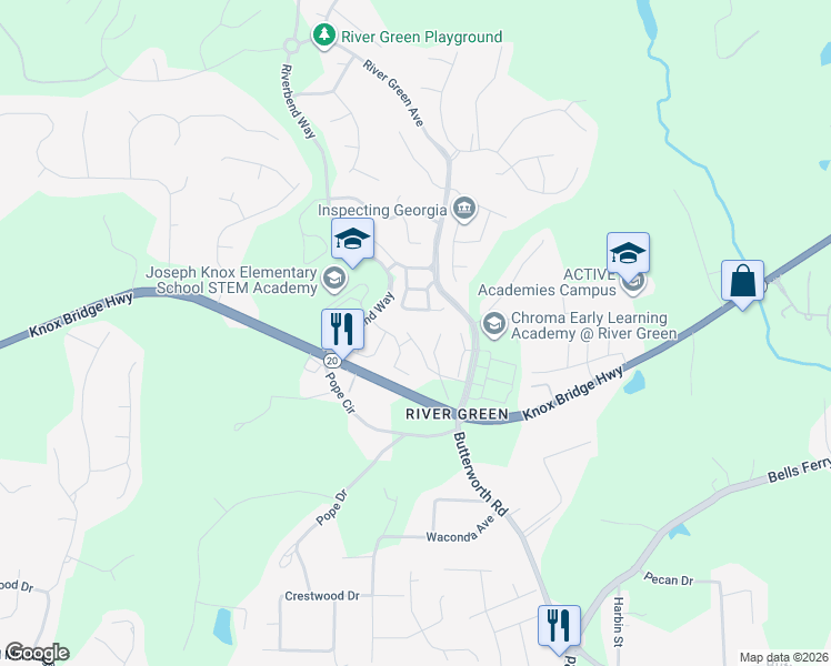 map of restaurants, bars, coffee shops, grocery stores, and more near 130 Oakview Passage in Canton