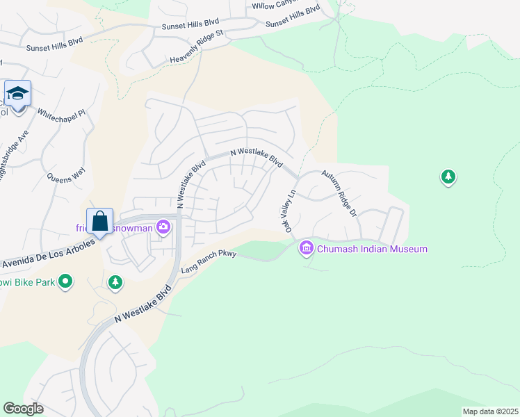 map of restaurants, bars, coffee shops, grocery stores, and more near 3162 Clarita Court in Thousand Oaks