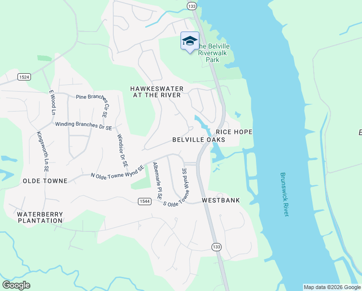 map of restaurants, bars, coffee shops, grocery stores, and more near 10273 Cornwallis Circle Southeast in Leland