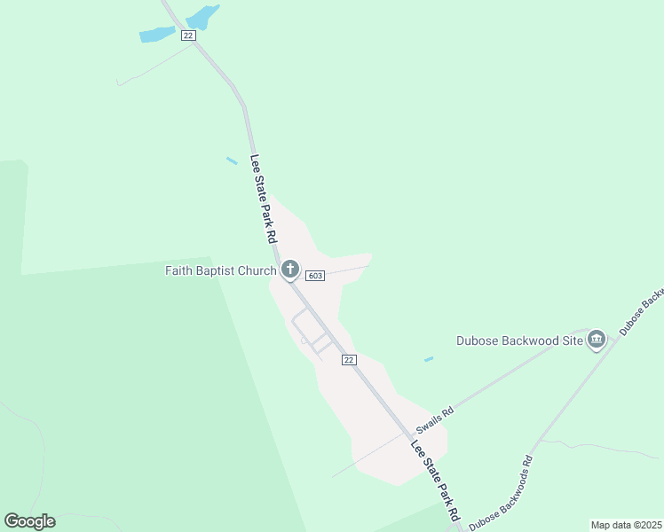 map of restaurants, bars, coffee shops, grocery stores, and more near 65 Faith Church Road in Bishopville