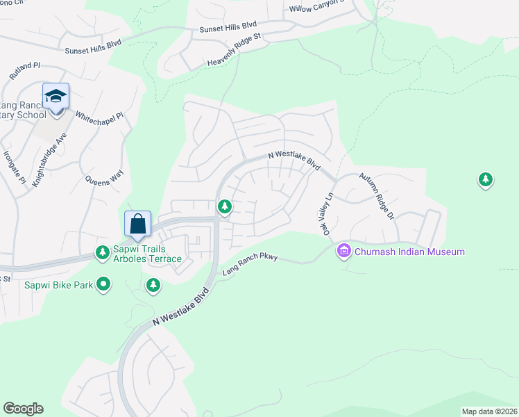 map of restaurants, bars, coffee shops, grocery stores, and more near 2653 Dorado Court in Thousand Oaks