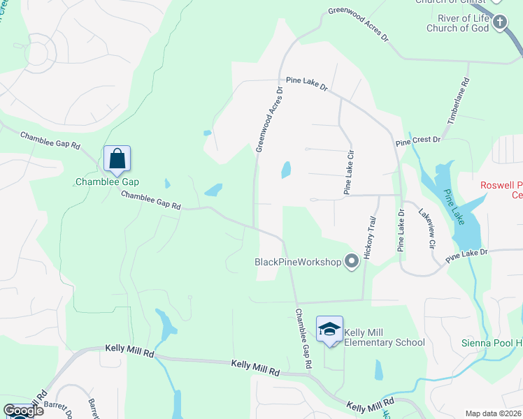map of restaurants, bars, coffee shops, grocery stores, and more near 292 Greenwood Estates Drive in Cumming