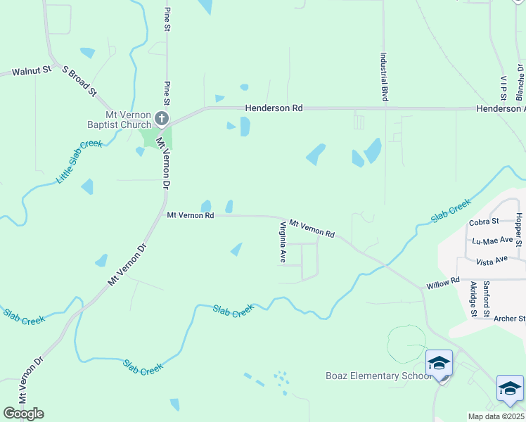 map of restaurants, bars, coffee shops, grocery stores, and more near 1668 Mount Vernon Road in Boaz
