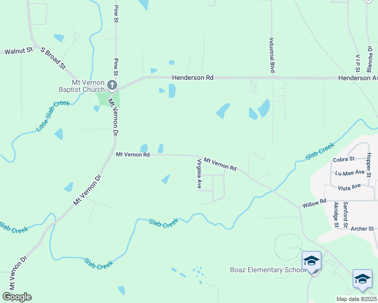 map of restaurants, bars, coffee shops, grocery stores, and more near 1668 Mount Vernon Road in Boaz