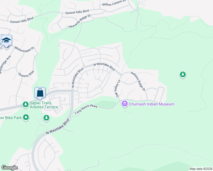 map of restaurants, bars, coffee shops, grocery stores, and more near 3170 Clarita Court in Thousand Oaks