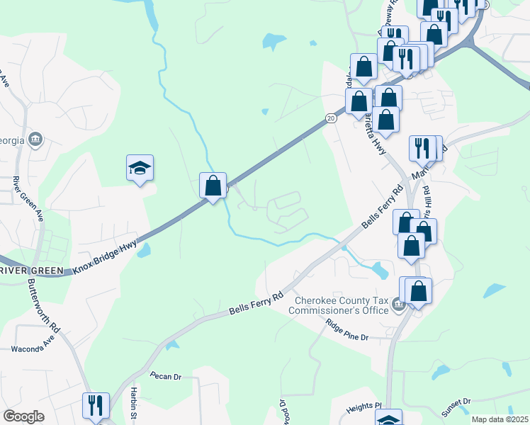 map of restaurants, bars, coffee shops, grocery stores, and more near 603 Summit Point in Canton