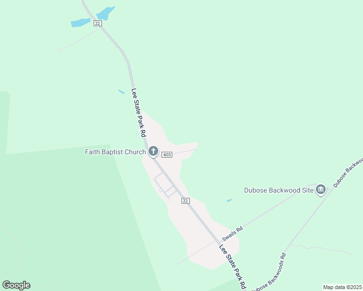 map of restaurants, bars, coffee shops, grocery stores, and more near 65 Faith Church Road in Bishopville