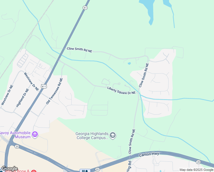map of restaurants, bars, coffee shops, grocery stores, and more near 10 Eagle Glen Drive Northeast in Cartersville