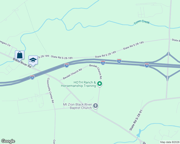 map of restaurants, bars, coffee shops, grocery stores, and more near 797 Beulah Church Road in Camden