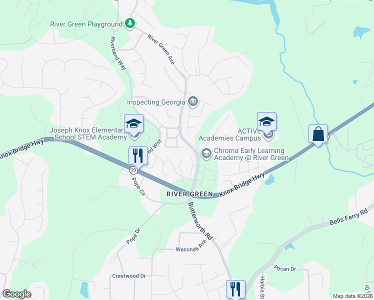 map of restaurants, bars, coffee shops, grocery stores, and more near 318 Jessica Way in Canton