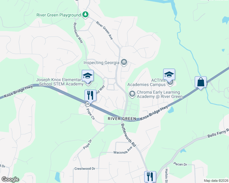 map of restaurants, bars, coffee shops, grocery stores, and more near 310 Jessica Way in Canton
