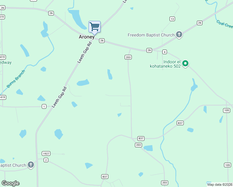 map of restaurants, bars, coffee shops, grocery stores, and more near 340 County Road 203 in Boaz