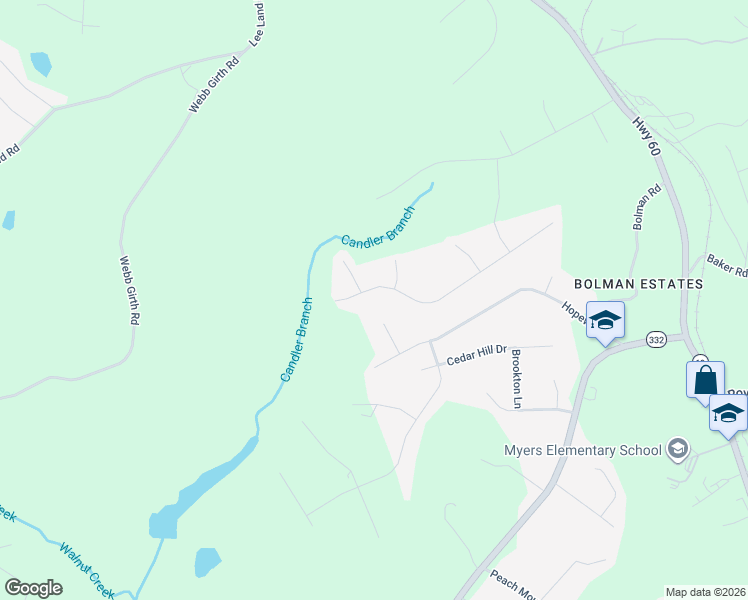 map of restaurants, bars, coffee shops, grocery stores, and more near 2775 Glendale Drive in Gainesville