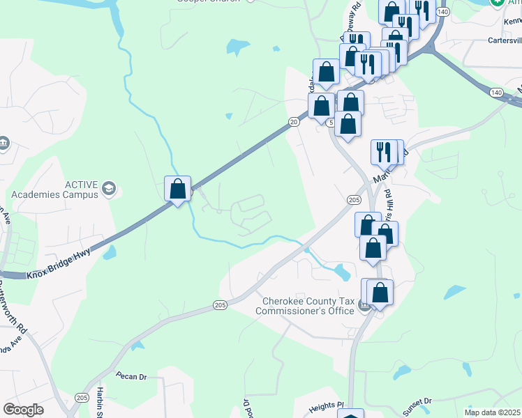 map of restaurants, bars, coffee shops, grocery stores, and more near 360 Winston Circle in Canton
