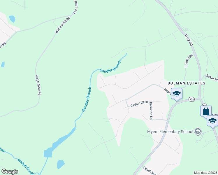 map of restaurants, bars, coffee shops, grocery stores, and more near 2775 Glendale Dr in Gainesville