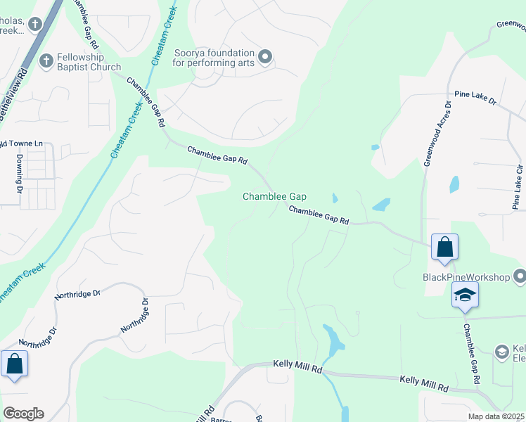 map of restaurants, bars, coffee shops, grocery stores, and more near Tide Mill Road in Cumming