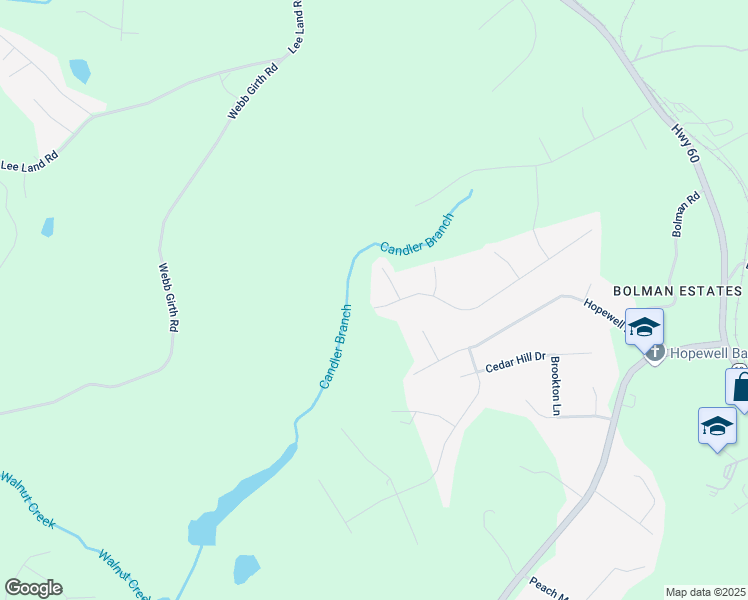 map of restaurants, bars, coffee shops, grocery stores, and more near 2814 Glendale Drive in Gainesville