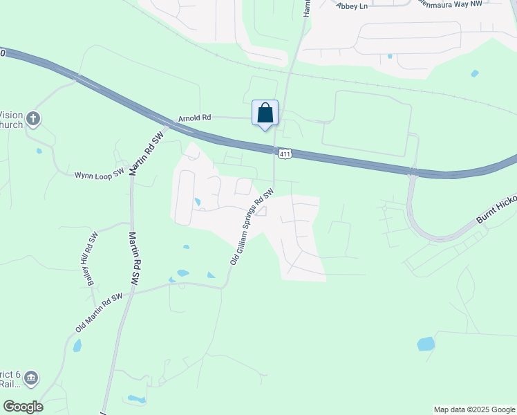 map of restaurants, bars, coffee shops, grocery stores, and more near 10 Gilliam Crossing in Cartersville