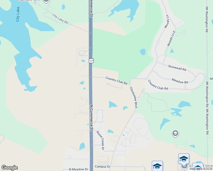 map of restaurants, bars, coffee shops, grocery stores, and more near 901 Country Club Road in Ardmore