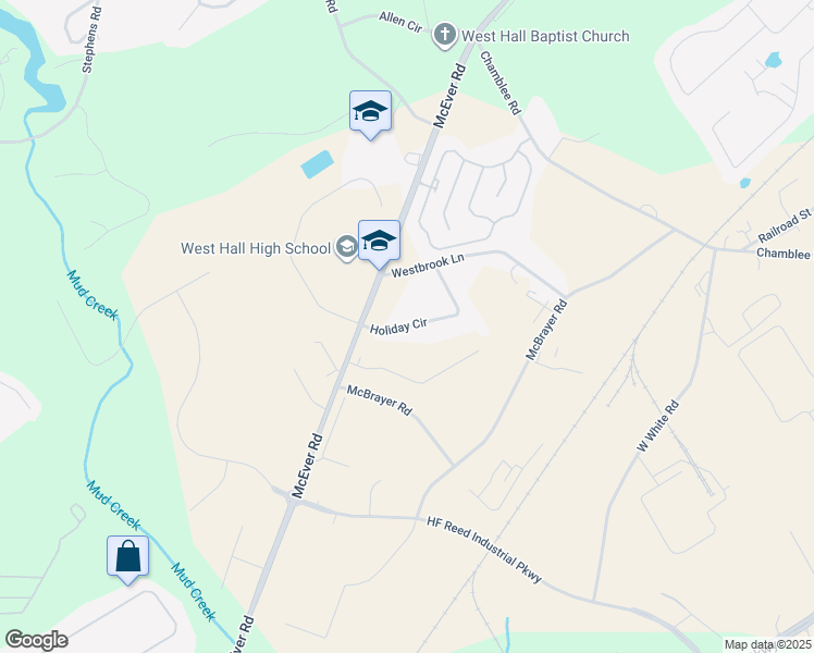 map of restaurants, bars, coffee shops, grocery stores, and more near 5628 Holiday Circle in Oakwood