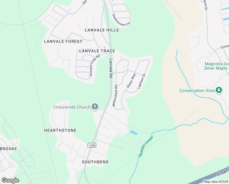 map of restaurants, bars, coffee shops, grocery stores, and more near 125 Watersfield Road in Leland
