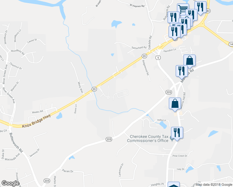 map of restaurants, bars, coffee shops, grocery stores, and more near 552 Broughton Drive in Canton