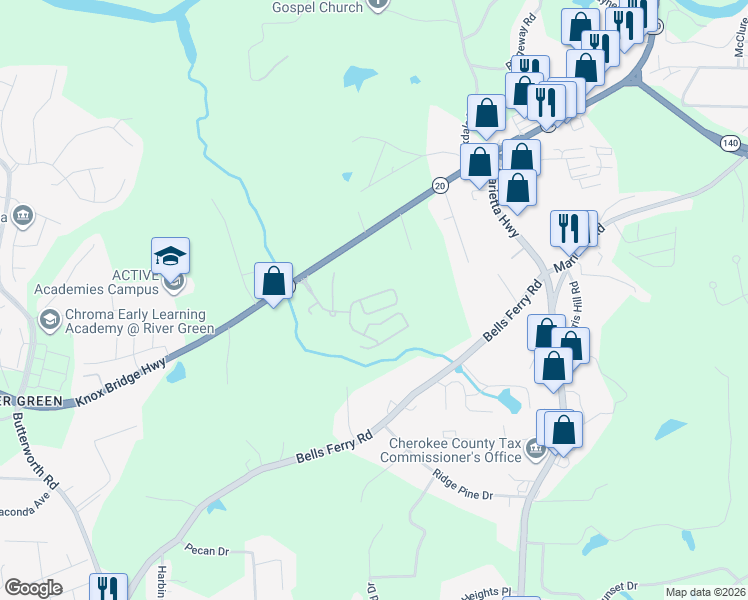map of restaurants, bars, coffee shops, grocery stores, and more near 603 Summit Pt in Canton