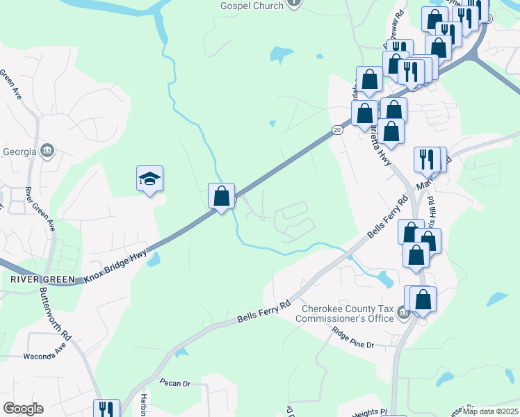 map of restaurants, bars, coffee shops, grocery stores, and more near 405 Pierpont Court in Canton