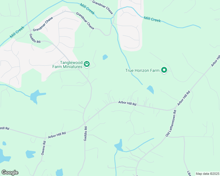 map of restaurants, bars, coffee shops, grocery stores, and more near 2203 Arbor Hill Road in Canton