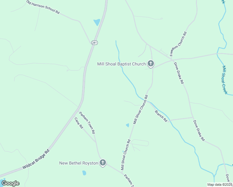 map of restaurants, bars, coffee shops, grocery stores, and more near 504 Mill Shoal Church Road in Royston