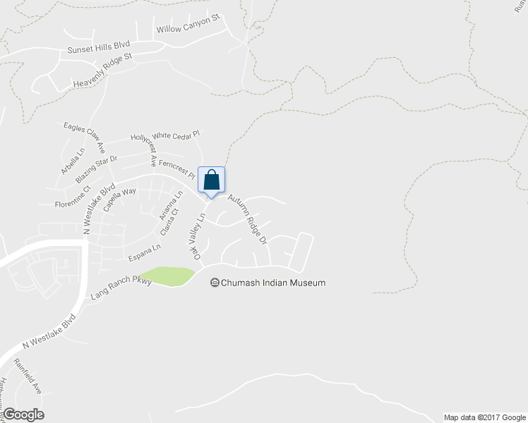 map of restaurants, bars, coffee shops, grocery stores, and more near 3436 Crossland Street in Thousand Oaks