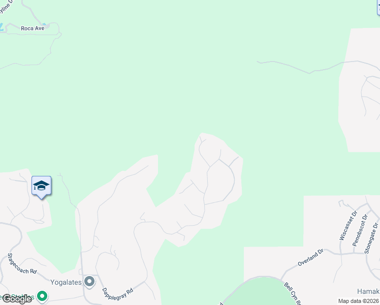 map of restaurants, bars, coffee shops, grocery stores, and more near 15 Wrangler Lane in Bell Canyon