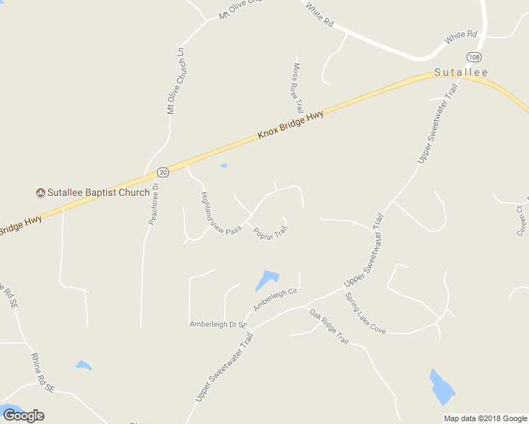 map of restaurants, bars, coffee shops, grocery stores, and more near 130 Highland View Pass in White