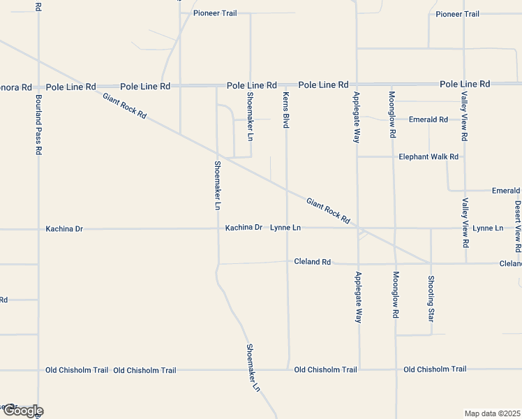 map of restaurants, bars, coffee shops, grocery stores, and more near Kachina Drive in Twentynine Palms