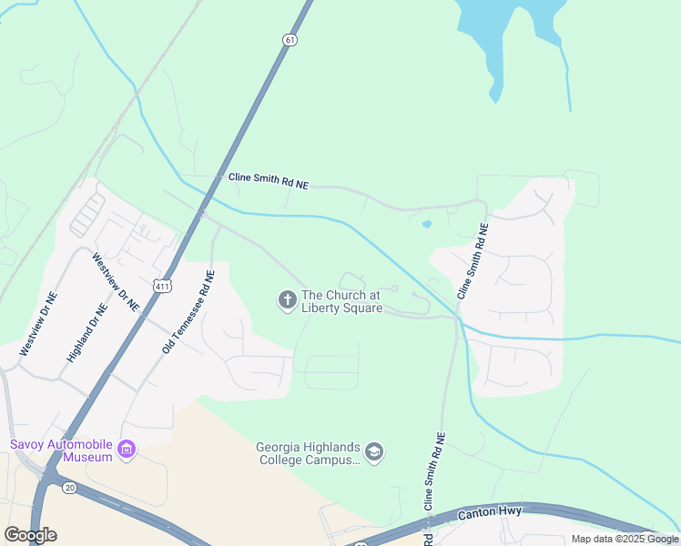 map of restaurants, bars, coffee shops, grocery stores, and more near 64 Eagle Glen Drive Northeast in Cartersville