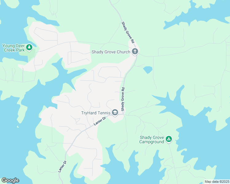 map of restaurants, bars, coffee shops, grocery stores, and more near 7160 Shady Grove Road in Cumming