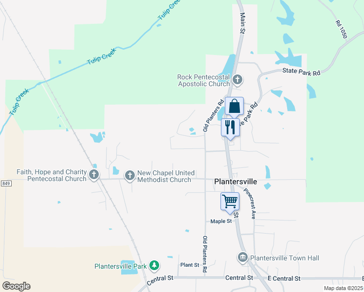 map of restaurants, bars, coffee shops, grocery stores, and more near 148 Meadowbrook Road in Plantersville