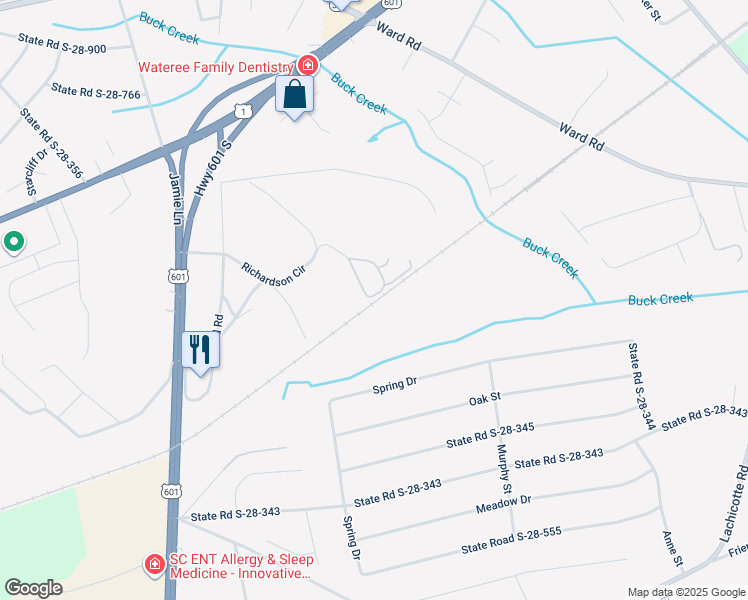 map of restaurants, bars, coffee shops, grocery stores, and more near 211 Williams Circle in Lugoff