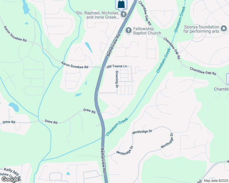 map of restaurants, bars, coffee shops, grocery stores, and more near 3806 Carriage House Drive in Cumming